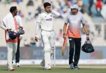Shubman Gill ruled out of remainder of first Test against South Africa with neck injury
